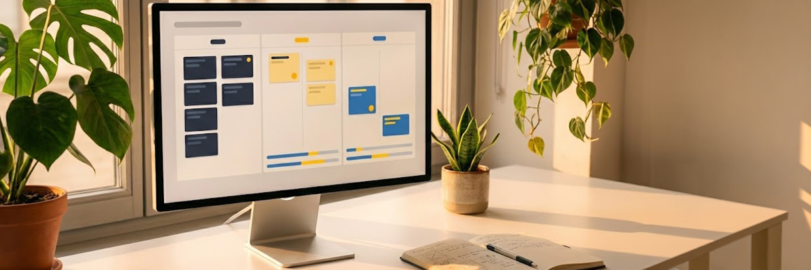 Marketing Online-Shop wird mit einer 90-Tage-Roadmap in Prioritäten und Sprints geplant