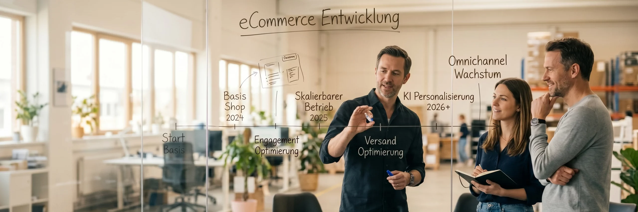  eCommerce Beratung im Workshop: Team entwickelt Roadmap für Prozesse, Performance und Wachstum