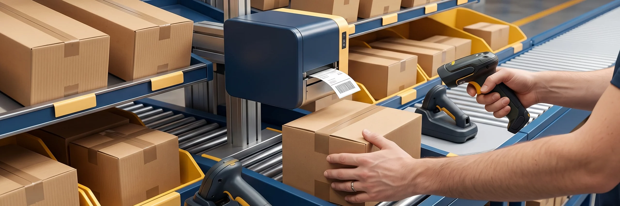 Automatisierte Bestellabwicklung an einem modernen Packtisch